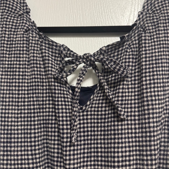 LC Lauren Conrad Navy and White Checkered Mini Dress with Cap Sleeves Size Large - Picture 6 of 6